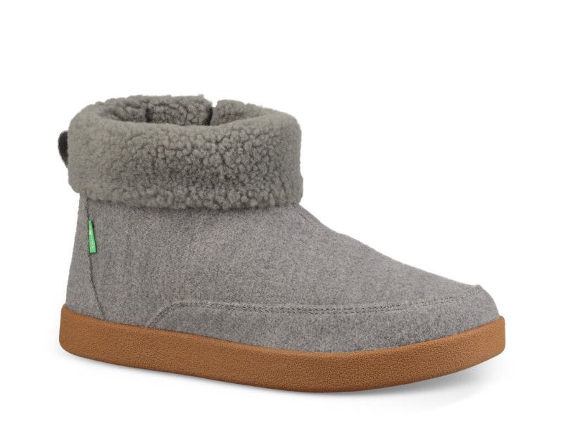 Sanuk Womens New Bootah Grey Boots | BHKYMT748